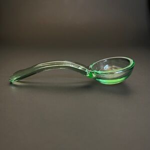 Vintage Clear Glass Ladle Condiment Mayo Mustard Small Glass Spoon 5” Manganese